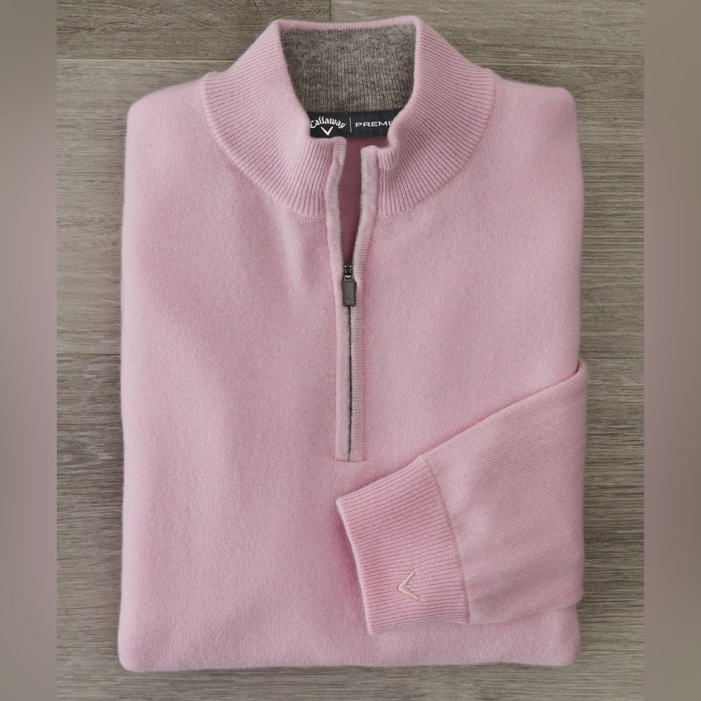 Men’s Callaway Premium Cashmere Quarter Zip Golf Sweater